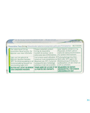 Moxonidine teva comp 56 x 0,4 mg