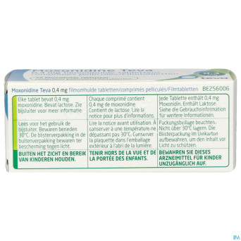 Moxonidine teva comp 56 x 0,4 mg