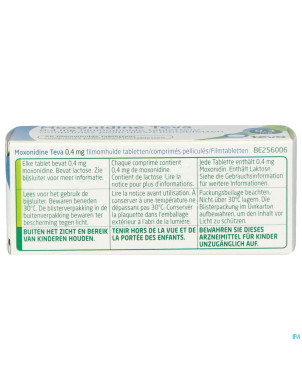 Moxonidine teva comp 56 x 0,4 mg