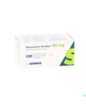 Paroxetine 20 mg sandoz comp pell 100 x 20 mg