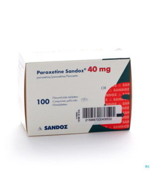 Paroxetine 40 mg sandoz comp 100 x 40 mg