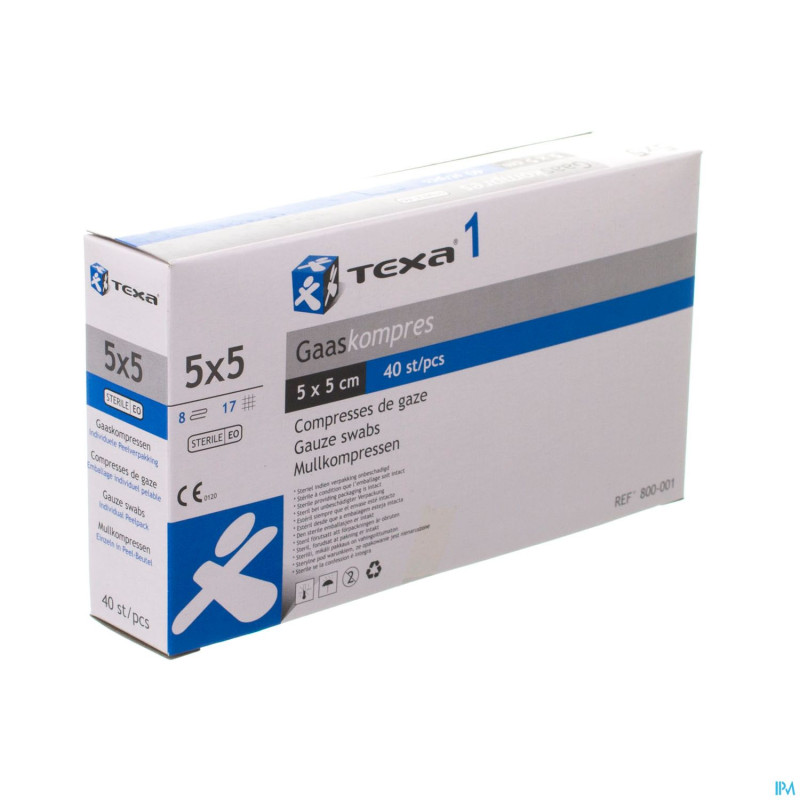 Texa 1 compresse sterile 8pl    5,0x 5,0cm  40