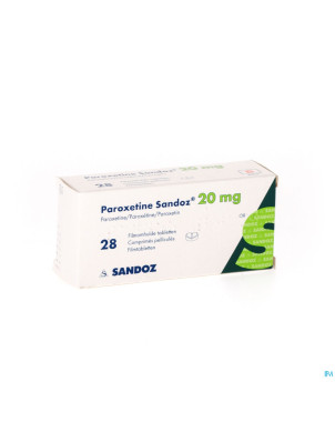 Paroxetine 20 mg sandoz c0mp pell  28 x 20 mg