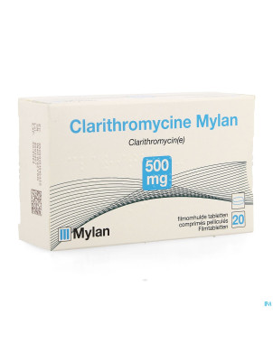 Clarithromycine viatris 500mg comp pell 20