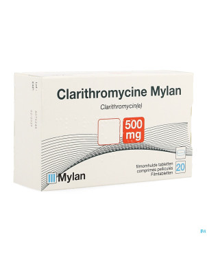 Clarithromycine viatris 500mg comp pell 20