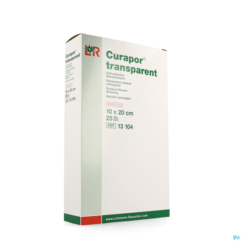 Curapor transparent steril    10cmx20cm  25 13104