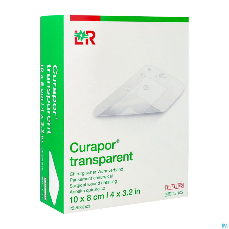 Curapor transparent steril    10cmx 8cm  25 13102