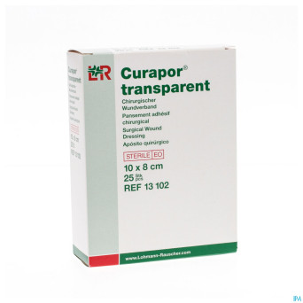 Curapor transparent steril    10cmx 8cm  25 13102