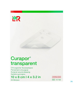 Curapor transparent steril    10cmx 8cm  25 13102