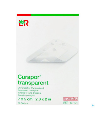 Curapor transparent steril    7cmx 5cm  50 13101