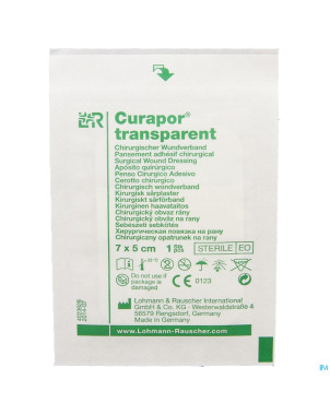 Curapor transparent steril    7cmx 5cm  50 13101