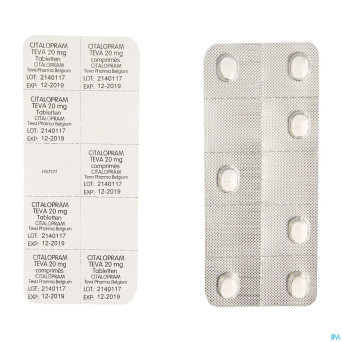 Citalopram teva comp pell. 56 x 20 mg