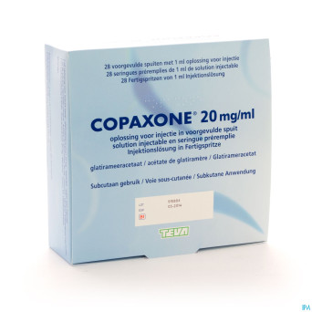Copaxone 20mg/ml sol inj seringue prerempli 28