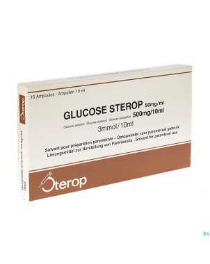 Glucose  5 % sterop 500 mg/10 ml  10
