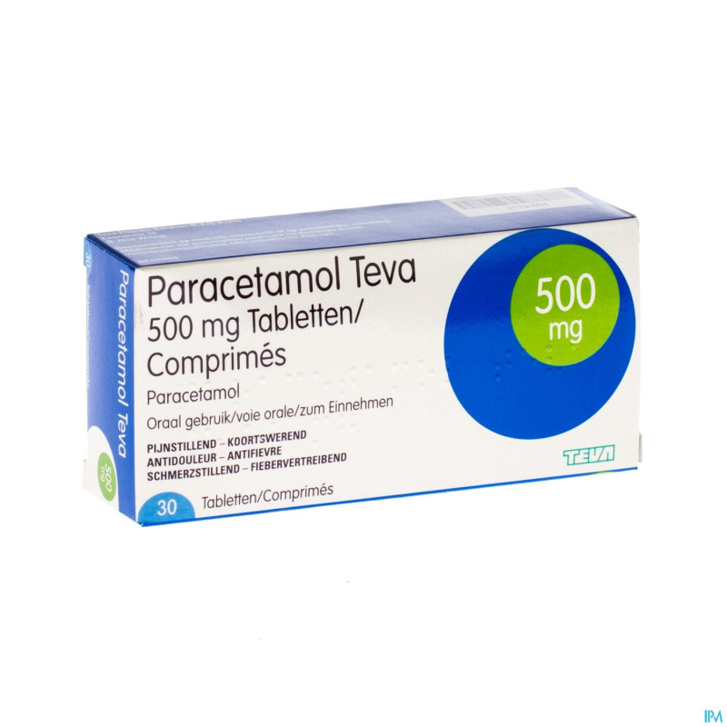 Paracetamol teva 500 mg tabl  30 x 500 mg