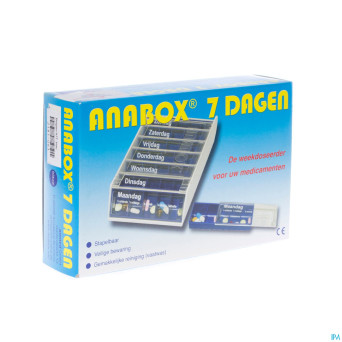 Anabox pilbox blauw 7 dagen