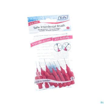Tepe interdental brush cyl.0,50mm red    xx-fine 8