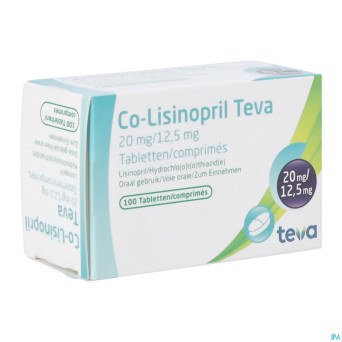 Co lisinopril teva comp 100 x 20/12.5 mg
