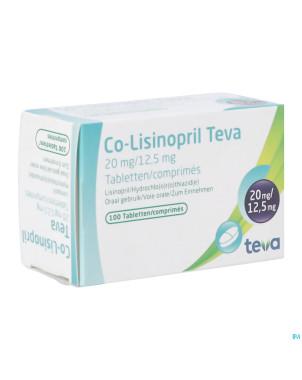 Co lisinopril teva comp 100 x 20/12.5 mg