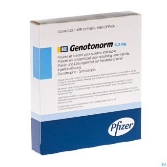 Genotonorm 5,3 mg pdr + solv 5 cart 2 compartiment