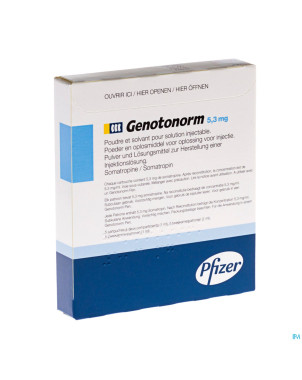 Genotonorm 5,3 mg pdr + solv 5 cart 2 compartiment