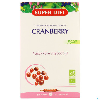 Superdiet canneberge bio conf.urinair amp 20x15ml
