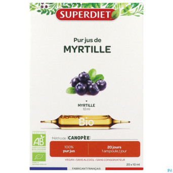 Superdiet myrtille bio    amp 20x15ml