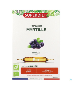 Superdiet myrtille bio    amp 20x15ml