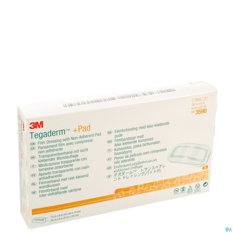 Tegaderm + pad 3m transp steril  9cmx20cm 25  3590
