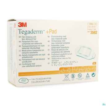 Tegaderm + pad 3m transp steril  5cmx 7cm 50  3582