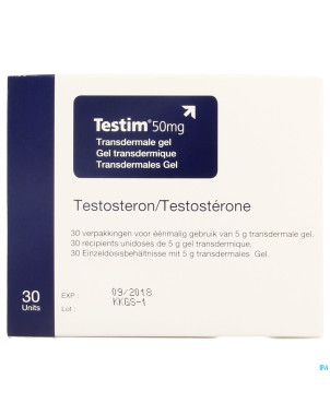 Testim 50mg gel transderm. tube 30 x 5g