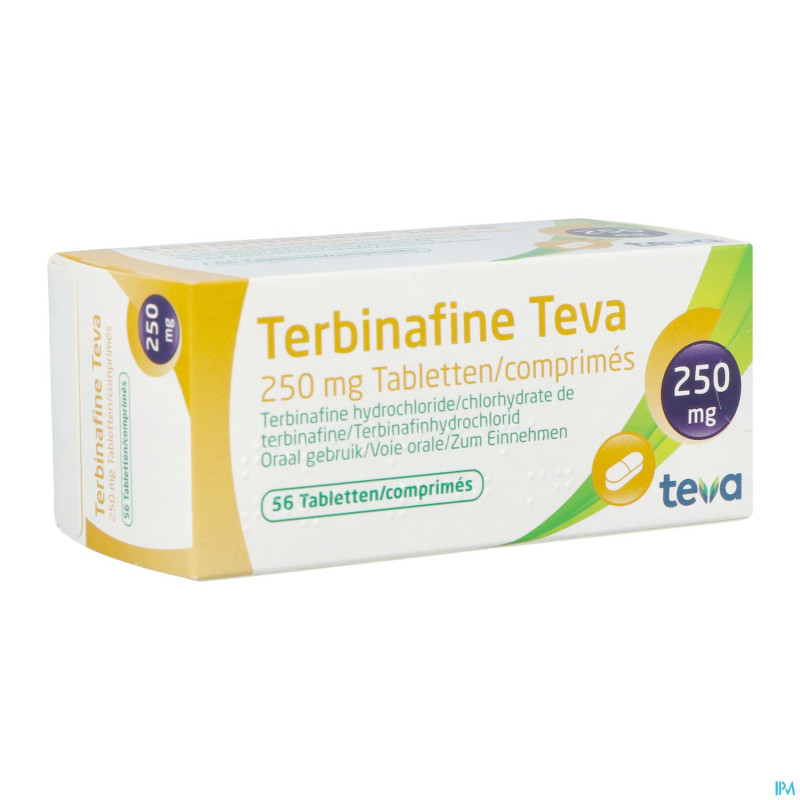 Terbinafine teva comp 56 x 250 mg