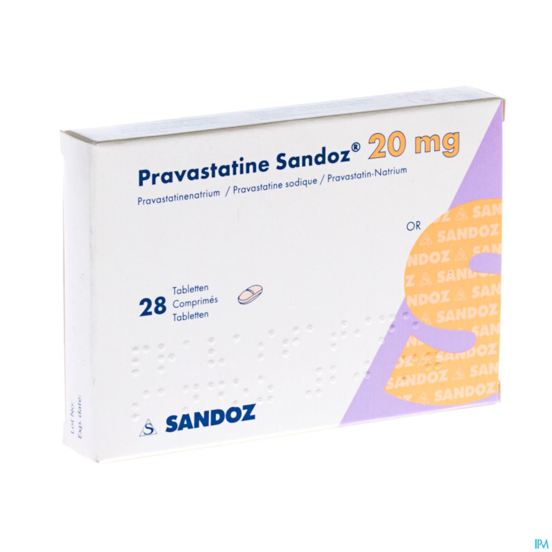 Pravastatine sandoz 20 mg tabl 28