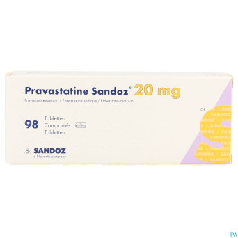 Pravastatine sandoz 20 mg tabl 98