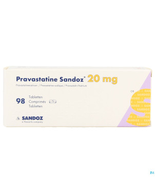 Pravastatine sandoz 20 mg tabl 98