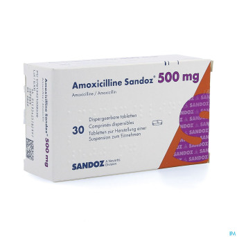 Amoxicilline sandoz  500 mg tabl disp 30