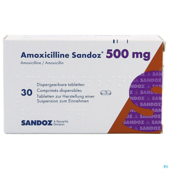 Amoxicilline sandoz  500 mg tabl disp 30