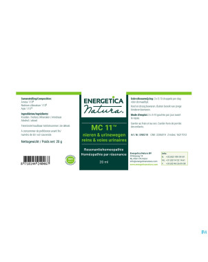 Meridiaancomplex gutt 11    energetica 20ml