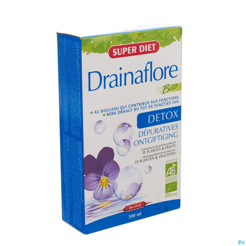 Superdiet drainaflore bio    amp 20x15ml
