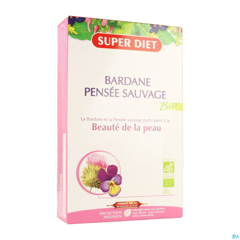 Superdiet bardane-pensee sauvage bio  amp 20x15ml