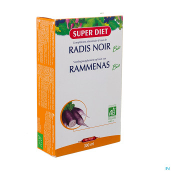 Superdiet radis noir bio pur jus    amp 20x15ml