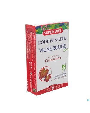 Superdiet vigne rouge bio circulation amp 20x15ml