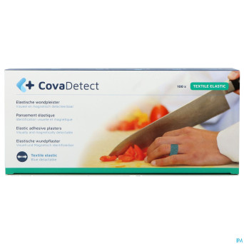 Cova pans bleu detectable   3x12cm text 100 30120t