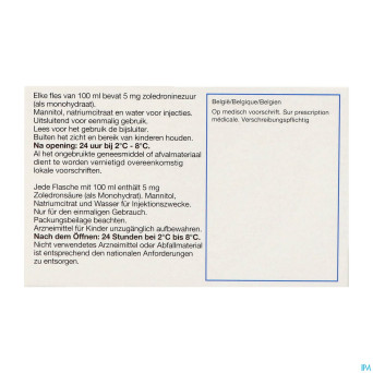 Aclasta sol pr infus 1 fl 100 ml x 5 mg