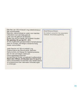 Aclasta sol pr infus 1 fl 100 ml x 5 mg