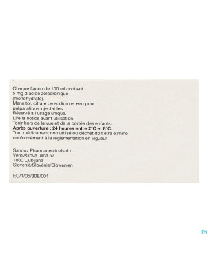 Aclasta sol pr infus 1 fl 100 ml x 5 mg