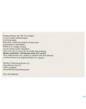 Aclasta sol pr infus 1 fl 100 ml x 5 mg