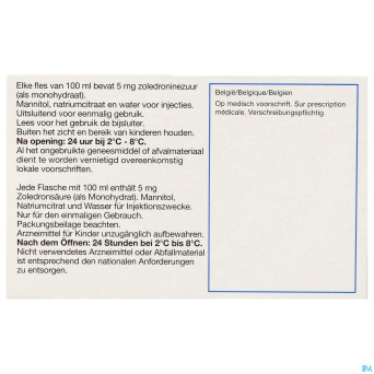 Aclasta sol pr infus 1 fl 100 ml x 5 mg