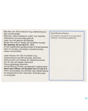 Aclasta sol pr infus 1 fl 100 ml x 5 mg