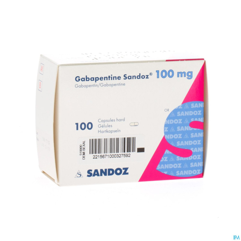 Gabapentine 100 mg sandoz caps 100 x 100 mg